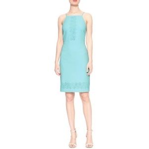 Banana Republic Laser Cut Sleeveless Spaghetti Strap Sheath Dress 12P